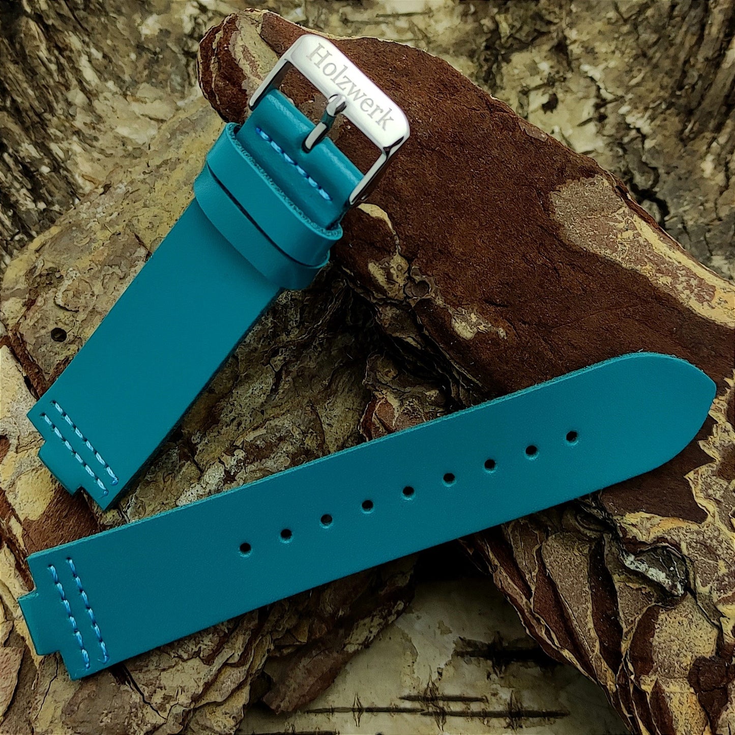 Holzwerk Ersatzarmband großes Leder Ersatz Armband in Türkis - Holzwerk